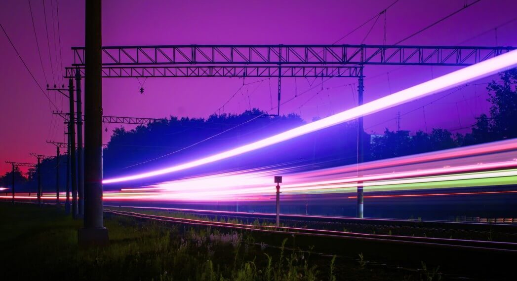 Lawyer website builder with lights zooming past for speed