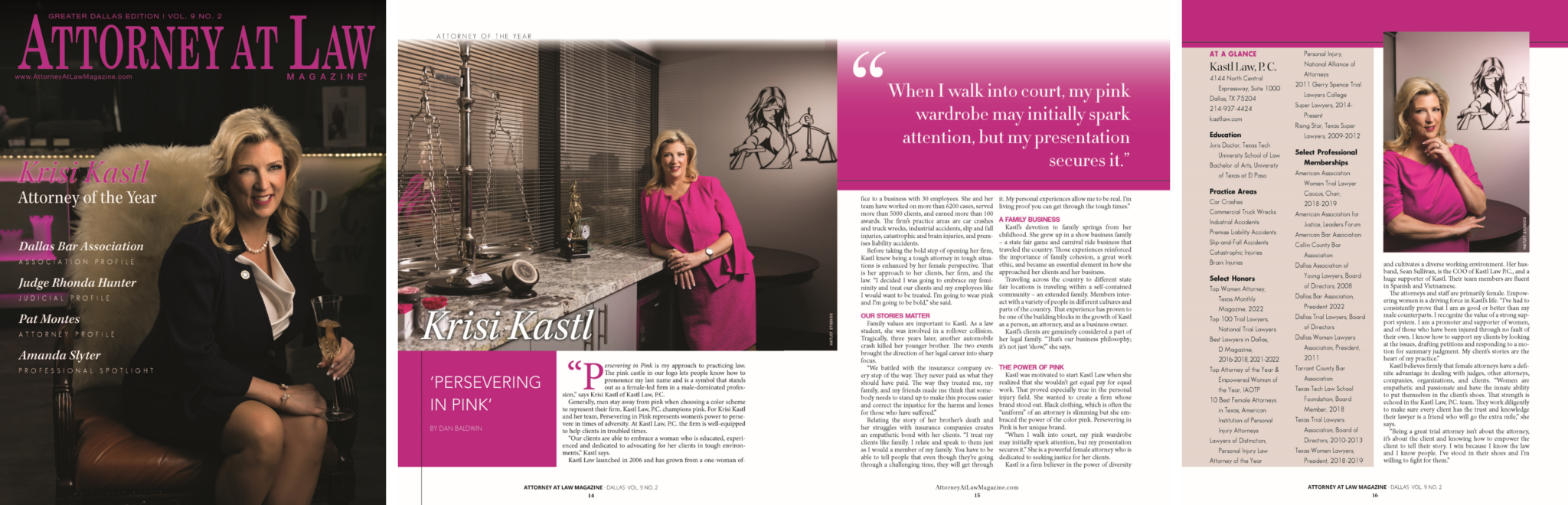 Krisi Kastl: 'Persevering in Pink' | Attorney at Law Magazine