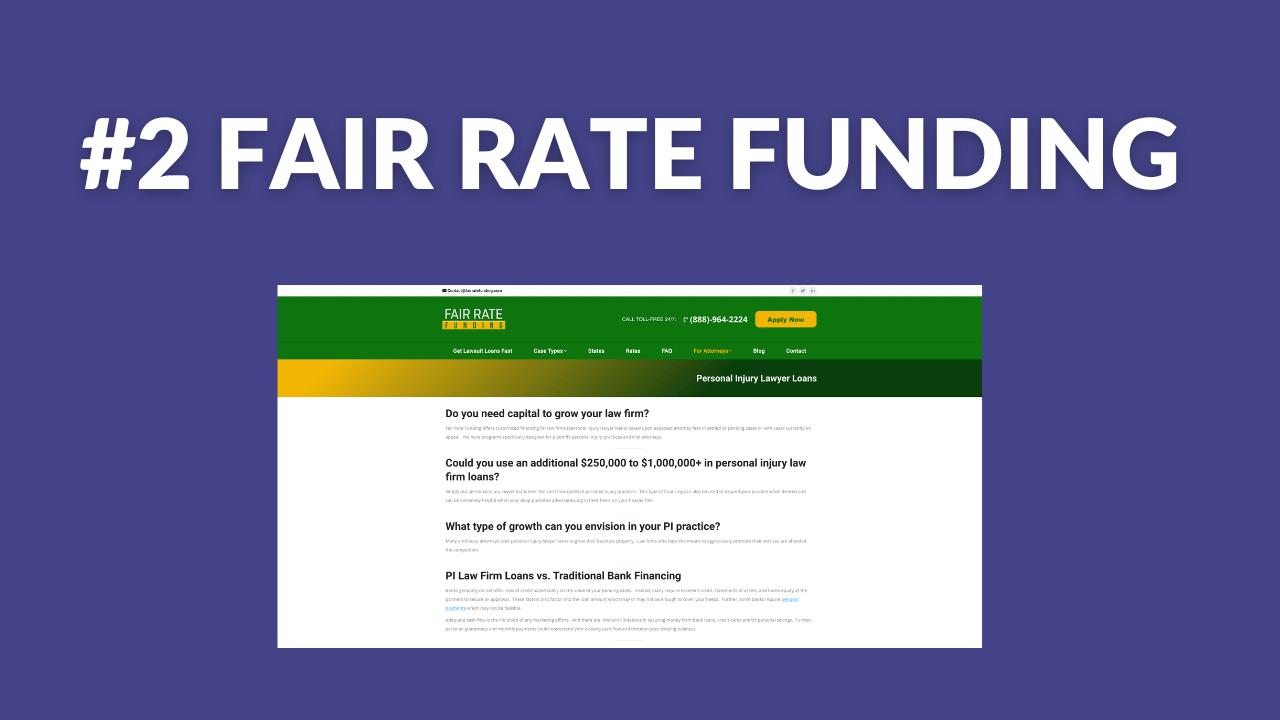 litigation finance company fair rate funding