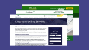 Screenshots of the top 3 litigation funding companies
