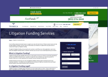 Screenshots of the top 3 litigation funding companies
