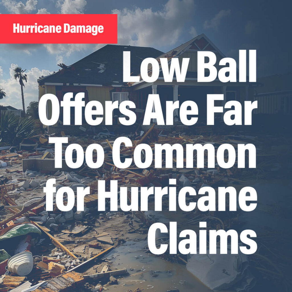 Low ball offers are far too common for Hurricane claims