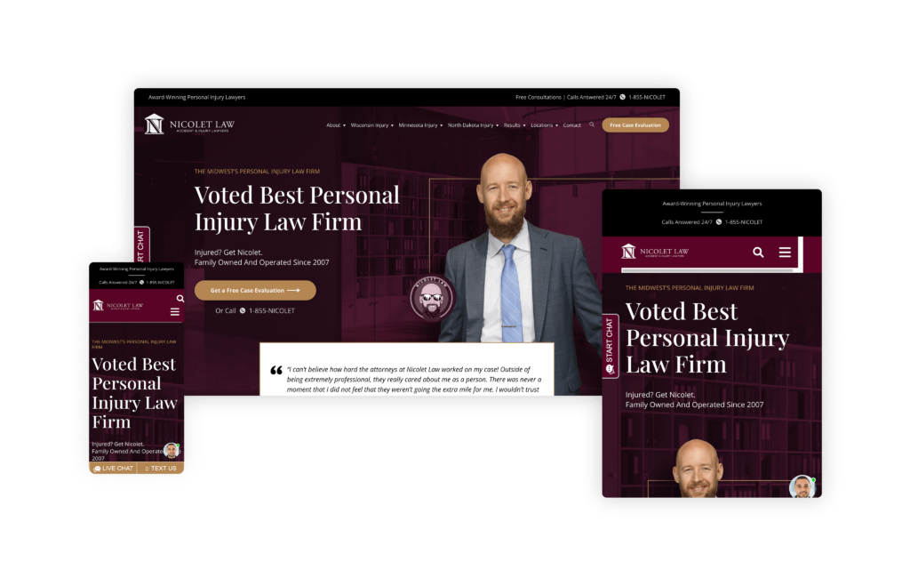 Nicolet Law (nicoletlaw.com) - Designed by Rankings.io