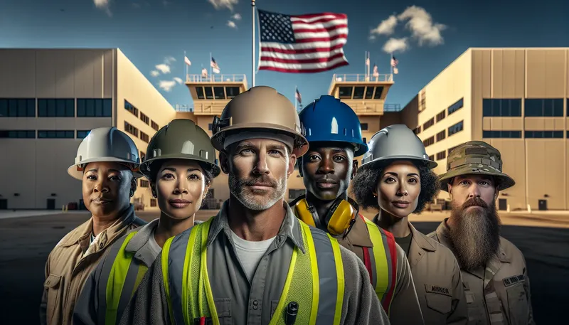a group of contractors from California working on a US base