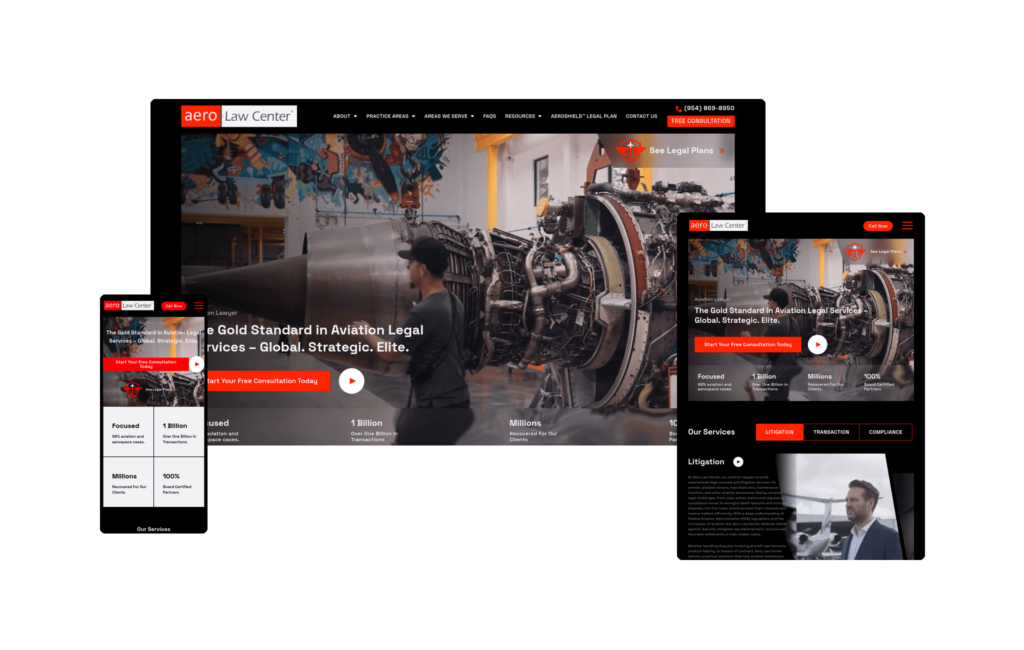 Best Law Firm Websites in 2026 (Top 73) 5 Aero Law Center - aerolawcenter.com - Designed by Hennessey Digital
