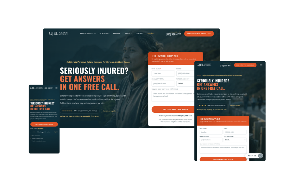 Best Law Firm Websites in 2026 (Top 73) 17 GJEL Accident Attorneys (gjel.com) - Designed by Juris Digital