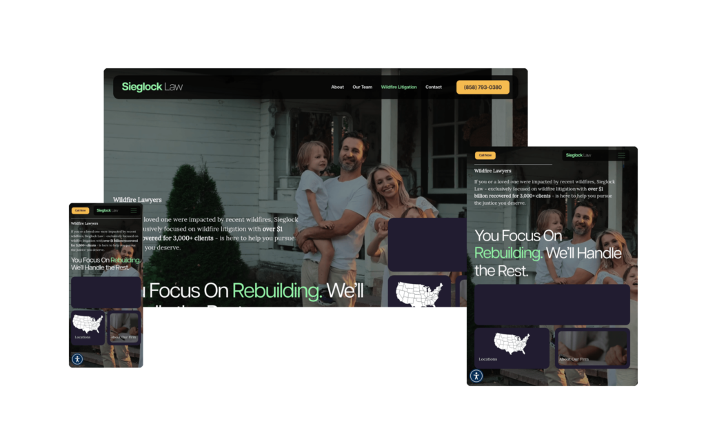 Best Law Firm Websites in 2026 (Top 73) 63 Sieglock Law - sieglocklaw.com - Designed by Hennessey Digital